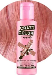 CRAZY COLOUR Rose Gold | HAIR COLOUR Hair Dye Rainbow Semi Bright - Picture 1 of 10