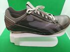 Womens Cushe Boutique Delux Leather Sneaker Size 10 Gray Gold 