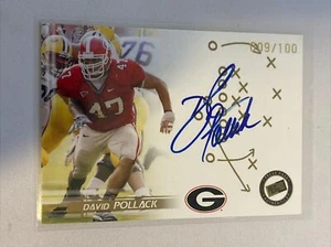 David Pollack 2005 Press Pass Bronze /100 Auto Georgia RC ROOKIE On Card - Picture 1 of 2