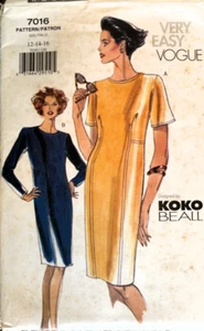 Women's Sewing Pattern Dress Uncut VOGUE 7016 Size 12 14 16 - Picture 1 of 2