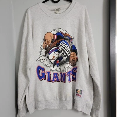 Sudadera De Colección Nuez moscada NFL New York NY Giants Breakthrough Cuello Redondo Grande Años 90 Foto 1 de 4