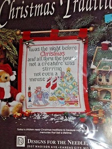 TWAS THE NIGHT BEFORE CHRISTMAS Wall Hanging Cross Stitch Kit NEW Xmas Tradition - Picture 1 of 3