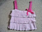 Girls White And Pink Sleeveless Top Cq Age 6 9 Very Good Condition