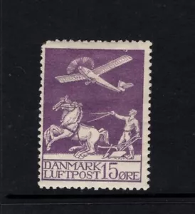 Dänemark 1925 -1926 15o Flugzeug und Pflugmann Luftpost postfrisch Sc C2 - Bild 1 von 1