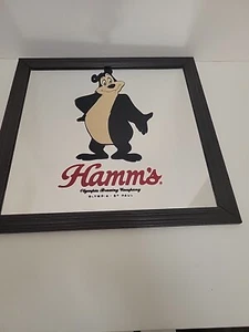 Hamms Beer Bear Mirror Sign 13.5" Square Olympia Brewing Company Advertising - Picture 1 of 24