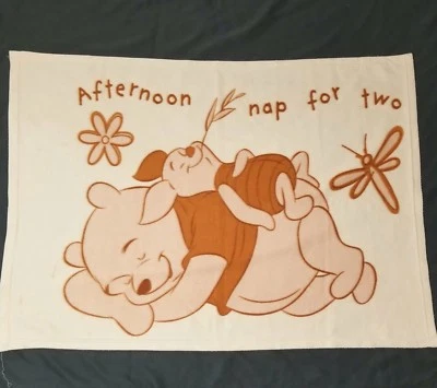 Disney Home Baby одеяло Винни-Пух поросенок послеобеденный сон для двоих желтовато-коричневый флис - Изображение 1 из 4