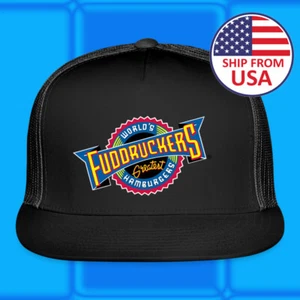 Sombrero de camionero ajustable negro talla adulto Fuddruckers Greatest Hamburgers del mundo - Imagen 1 de 3