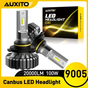AUXITO 9005 HB3 Hi Beam LED Headlight White Bulb Fanless Kit 20000LM Free Return - Picture 1 of 9