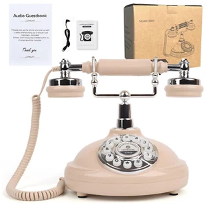 Libro de visitas de audio vintage para bodas, cumpleaños, fiestas (batería incorporada) beige - Imagen 1 de 11