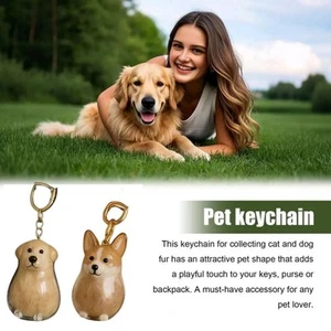 Dog Shape Pet Hair Keychain Hair Grooming Puppy Pendants Pet lovers - Picture 1 of 19