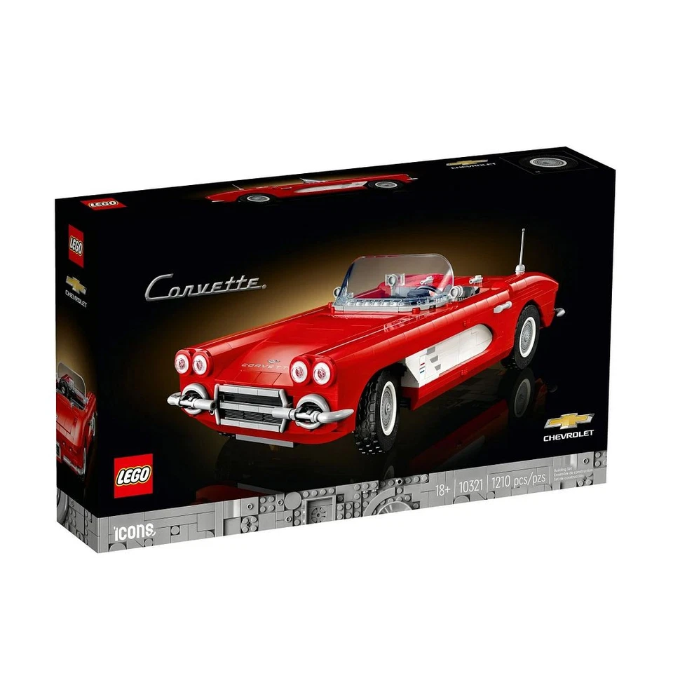 New Lego Iconcs 10321 Classic Chevrolet Corvette 1210 Pcs Building Set Free S&H - Image 1 of 1