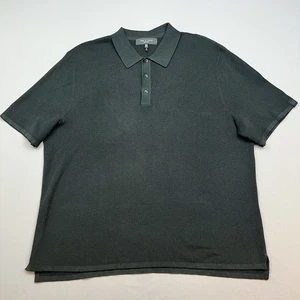 Rag & Bone Harvey Polo Men’s XXL 2XL Cotton Blend King Birds Eye Black - Picture 1 of 9