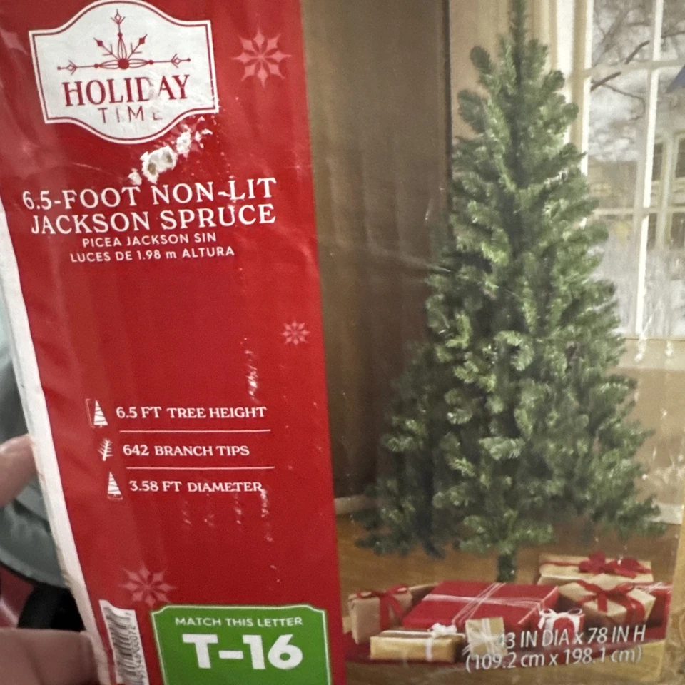 6.5 ft Jackson Spruce Artificial Christmas Tree with Stand, by Holiday Time  - Image 1 of 1