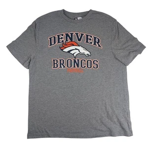 Denver Broncos T Shirt Mens XL Team Apparel NFL Gray Short Sleeve Blue Orange - Picture 1 of 5