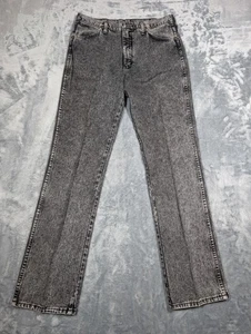 Vintage Wrangler Jeans Mens 34x34 Black Acid Wash Straight Leg 936BLF USA 90s - Picture 1 of 8