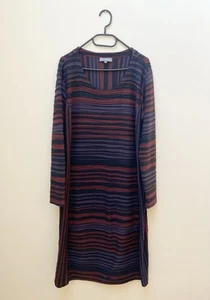 Sahara Stripe Dress Large Purple Burgundy Size 16 - Picture 1 of 4