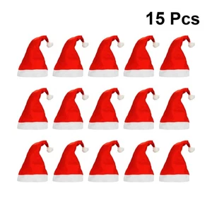  15 Pezzi Cappello Natalizio Tessuto Non Tessuto Adulti e Bambini Babbo Natale Cappello Festivo - Foto 1 di 11