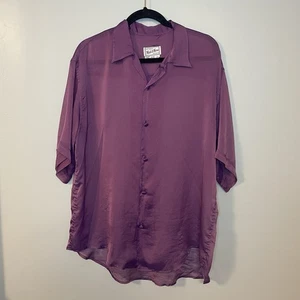 Nick and Nora Vintage 90s Sheer Purple Blouse Oversized Button Down Made in USA - Bild 1 von 8