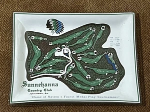 Bandeja de baratijas Sunnehanna Country Club Johnstown, PA plato de golf 9" x 7" - Imagen 1 de 9