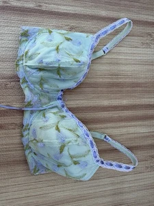 Victoria Secret Women’s Bra Green Floral Size 34 D Wired Classic - Picture 1 of 10