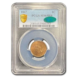 1867 Indian Head Cent MS-65 PCGS CAC (Red/Brown) - Picture 1 of 3