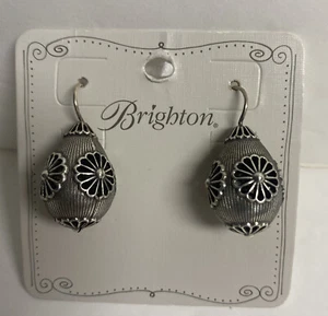 Brighton Silver Toned RAJASTHAN TEARDROP Drop FRENCH WIRE Earrings JA6840 NEW - Picture 1 of 2