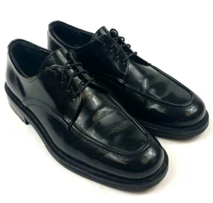 Cole Haan Mens 8 M Oxfords Apron Toe Lace up Dress Shoes Black Leather (D3) - Picture 1 of 9