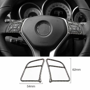 For Benz C-Class  Real Carbon Fiber Front Steering Wheel Frame Trim 2X 2011-2014 - Imagen 1 de 6