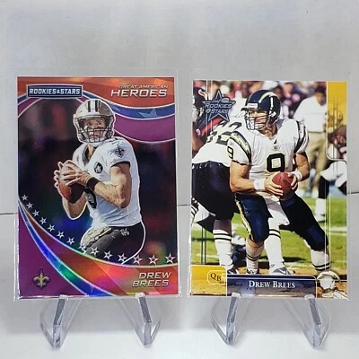 DREW BREES 2019 Rookies and Stars American Heroes Prizm SP 8/35 + 2002 2nd Yr SP - Image 1 of 4