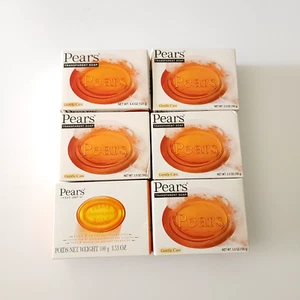 6 Pack Pears Pure & Gentle Transparent Soap 4.4 oz/125 g. Bar Soap ORANGE - Picture 1 of 8