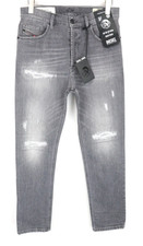 DIESEL D-Eetar 0890F W31/L30 Men Jeans Carrot Tapered Fit Stretch Grey Ripped