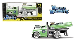 1:64 1966 Chevrolet C60 Flatbed & 1961 Cadillac -- Muscle Machines Transports - Picture 1 of 3