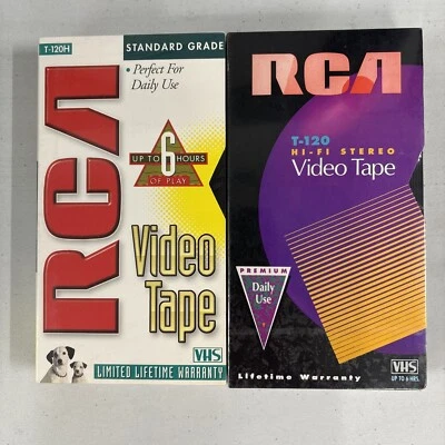 RCA T-120 VHS VCR Tapes Lot Of 2 - Brand New and Factory Sealed Foto 1 de 4