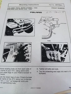 Kit de parachoques delantero Polaris OEM 1988-89 TRAIL BOSS 250 ATV 2870921 **RARO Y NUEVO** - Imagen 1 de 2