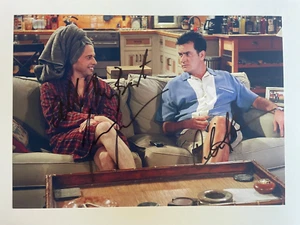Two and a Half Men Charlie Sheen Jon Crye Signed Autograph - 8 x 12 Photo W/COA - Picture 1 of 5