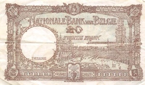 Belgium  20  Francs  12.12.1944  Series H  WW II Issue  Circulated Banknote LAE - Picture 1 of 2
