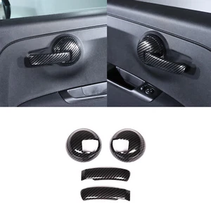 Carbon Fiber ABS Inner Side Door Handle Bowel Cover Trim For Fiat 500 2010-2023 - Picture 1 of 20
