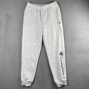 Champion Sweatpants Gray Size Large Big Spellout Joggers Track Pants Gym Pants - Picture 1 of 11