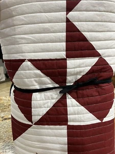West Elm Modern Heirloom Quilt Full Queen Red Patchwork - Picture 1 of 4