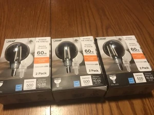 3 - Packs Feit Electric G16.5 Dimmable White Filament CEC Clear Globe (6 Bulbs) - Picture 1 of 3