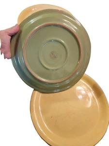 Set Of 9 VIETRI Cucina Fresca 10¾ Dinner Plate - Yellow/Green Handcrafted Terra. - Picture 1 of 9