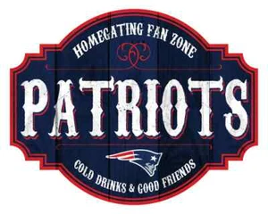 NFL New England Patriots 12" Distressed Wooden Homegating Fan Zone Tavern Sign - Picture 1 of 1
