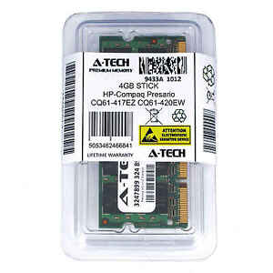 4GB SODIMM HP Compaq Presario CQ61-417EZ CQ61-420EW CQ61-420SA Ram Memory