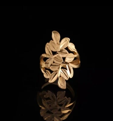 Anillo Relleno Oro 24k Flor Anillo Sudán Dubai Anillo Indio Árabe Anillo Ajustable  Foto 1 de 3