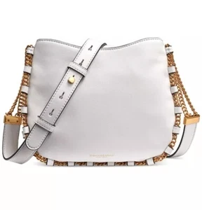 Bandolera de cuero Donna Karan Batistie oro blanco - Imagen 1 de 7