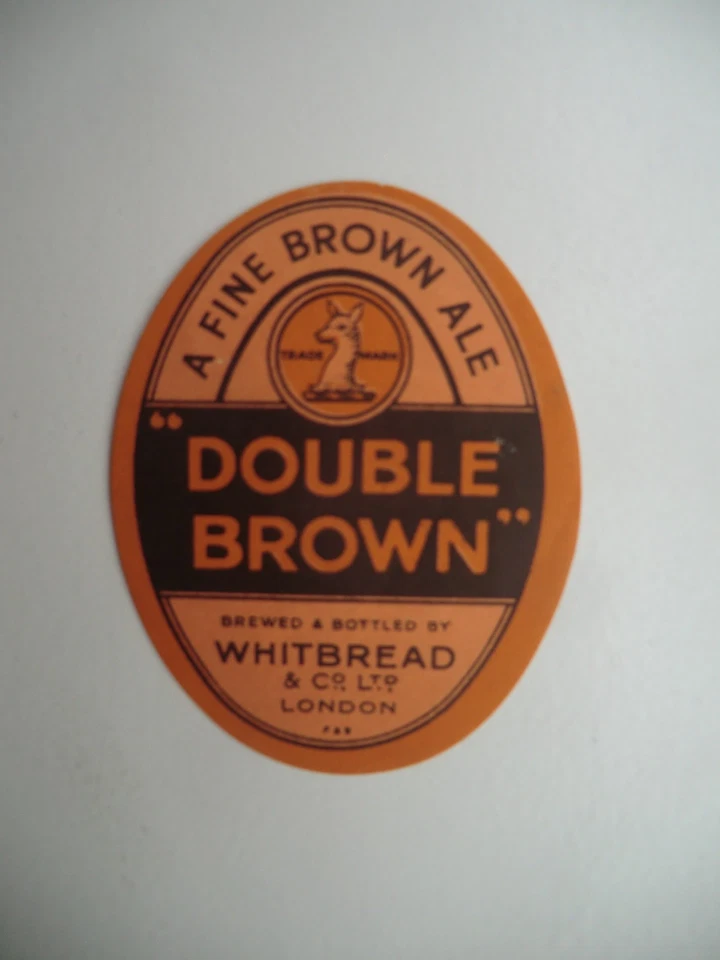 SMALL WHITBREAD LONDON DOUBLE BROWN BREWERY BEER BOTTLE LABEL - Image 1 of 1