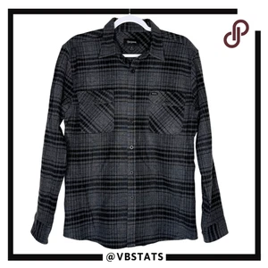 Brixton Men's Bowery Flannel Long Sleeve Button Up Shirt Black Gray Size Large - Picture 1 of 7