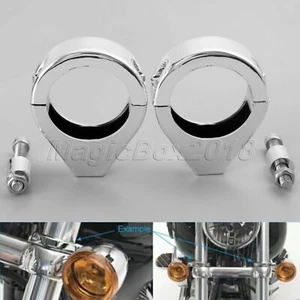 Pair 41mm Turn Signal Mount Bracket Fork Clamps for Harley-Davidson Fatboy 2011 - Picture 1 of 8