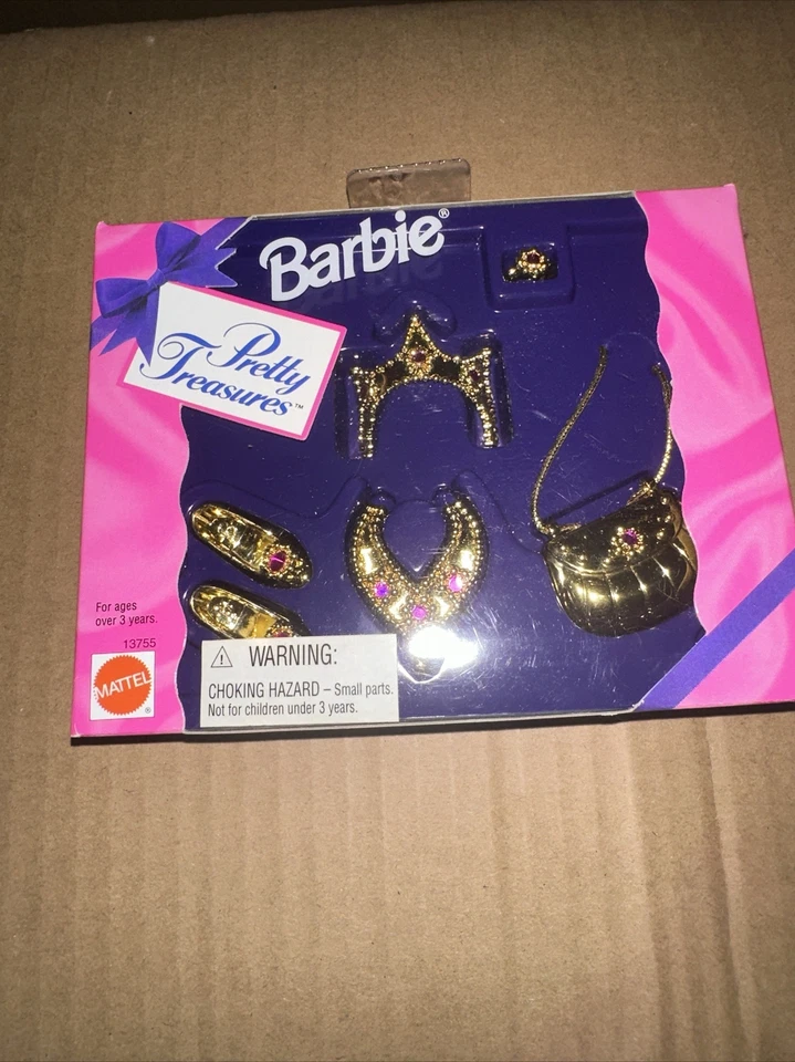BARBIE Pretty Treasures Golden Jewelry Set# 13755 Vintage Mattel 1996