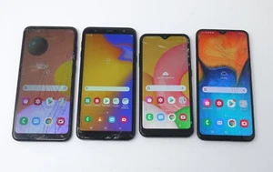 Lot of 4 Working Cracked Samsung Smartphones - Galaxy J4+ / A20 / A01 / A11 - Picture 1 of 11